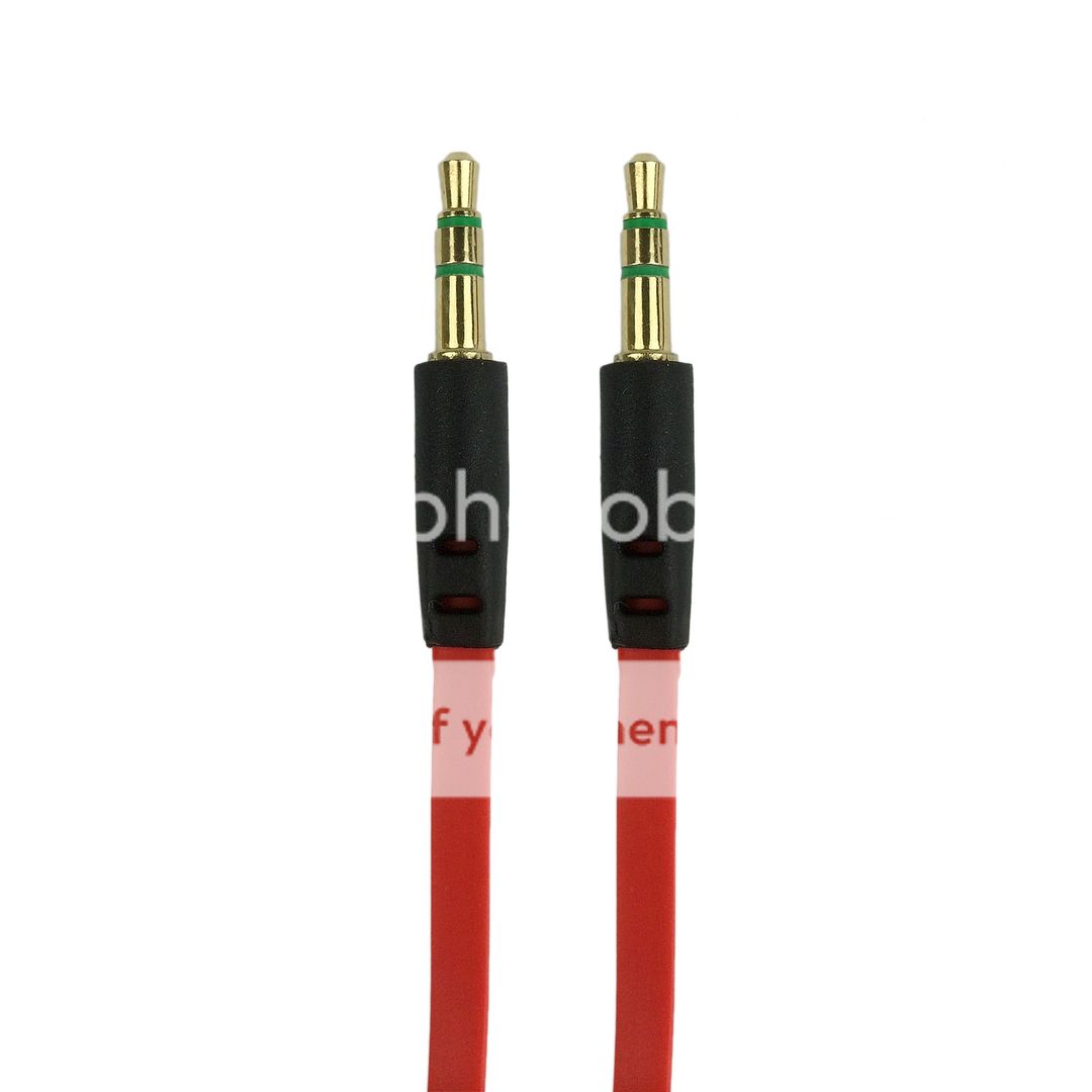 Auxiliary Stereo Mp3 Cable 3.5mm Audio AUX Input Extension Flat Music